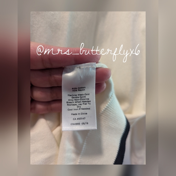 TALBOTS CHARMING CARDIGAN - BOW Holiday Button Front Soft White - Picture 5 of 6